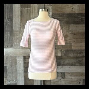 NWT! Ralph Lauren boatneck too small petite pink white stripes preppy coastal